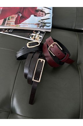 کمربند رنگی زنانه چرم مصنوعی coaksco - کد 884553457