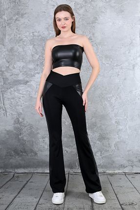 شلوار مشکی زنانه چرم مصنوعی MAXFIT - کد 884557652