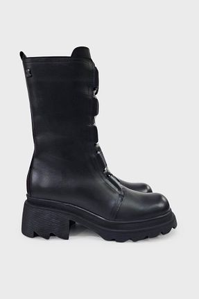 بوت / نیم بوت مشکی زنانه چرم خالص Venüs - کد 884560913