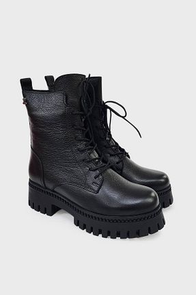 بوت / نیم بوت مشکی زنانه چرم خالص Venüs - کد 884560956