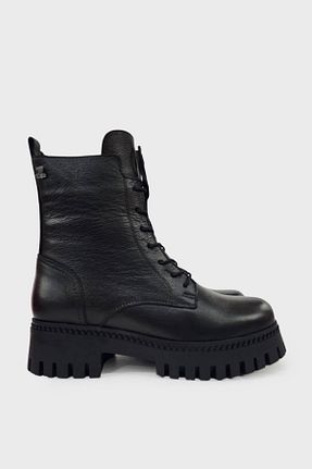 بوت / نیم بوت مشکی زنانه چرم خالص Venüs - کد 884560956