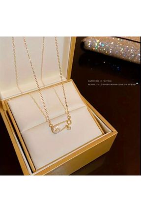 گردنبند استیل ( فولاد ) طلائی زنانه استیل (فولاد) Universal - کد 884632487