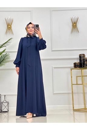 کلاه و ابایا سرمه ای زنانه پنبه پلی استر Enans Design - کد 884640712