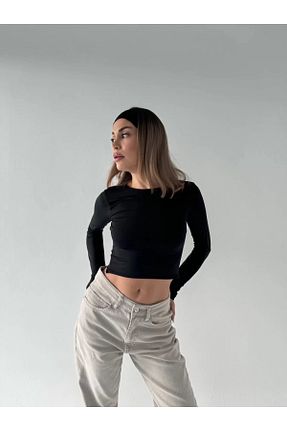 بلوز مشکی زنانه ساده miklow - کد 884649160