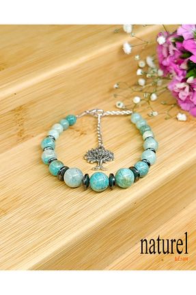 دستبند جواهر رنگی زنانه سنگ طبیعی Naturel Tılsım - کد 306654102