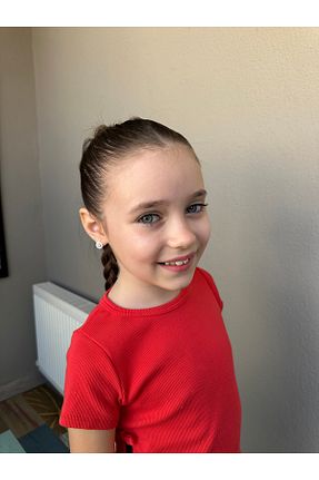 گوشواره نقره صورتی بچه گانه 925 عیار LITTLELUXE - کد 881471138
