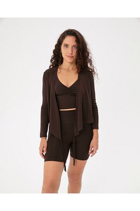 بلوز قهوه ای زنانه ساده Ayma Active - کد 850395287
