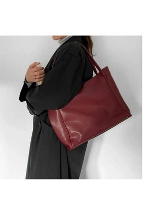 کیف دوشی زرشکی زنانه چرم مصنوعی MK butik - کد 884689473