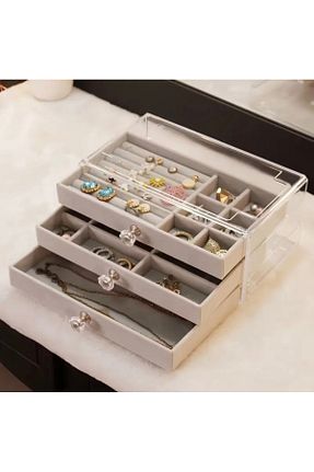نظم دهنده جواهرات و آرایش طوسی مخمل İthal - کد 884835207