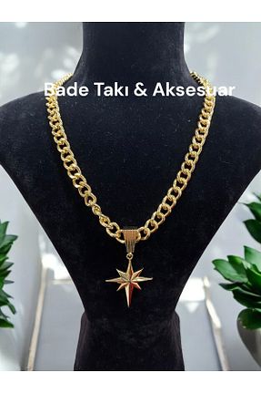 گردنبند جواهر طلائی زنانه برنجی Bade - کد 883579667
