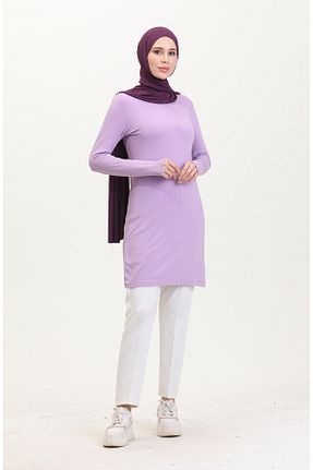 تونیک حجاب بنفش زنانه ویسکون sefamerve - کد 884846453
