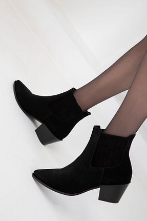 بوت / نیم بوت مشکی زنانه چرم خالص SOHO - کد 883821770