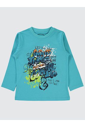 سوئیشرت فیروزه ای بچه گانه ساده Civil Boys - کد 869492266
