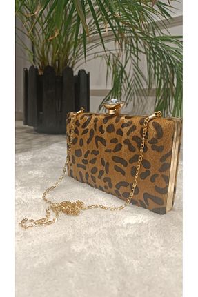 کیف پورتفوی و کلاچ قهوه ای زنانه پارچه ای RUXENE - کد 884811198