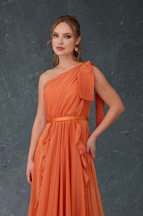 لباس مجلسی و فارغ التحصیلی نارنجی زنانه شیفون CARMEN - کد 884845504