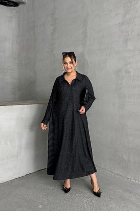 لباس سایز بزرگ طوسی زنانه پنبه ای Stil Diva - کد 884856556