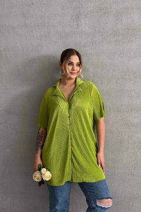 پیراهن سایز بزرگ سبز زنانه سایز بزرگ Stil Diva - کد 884838906