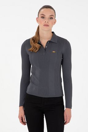 پلیور طوسی زنانه ساده U.S. Polo Assn. - کد 884863175