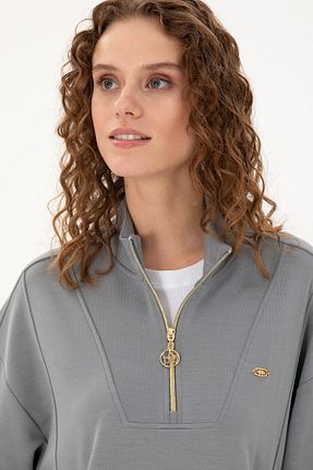 سوئیشرت طوسی زنانه ساده U.S. Polo Assn. - کد 884862995