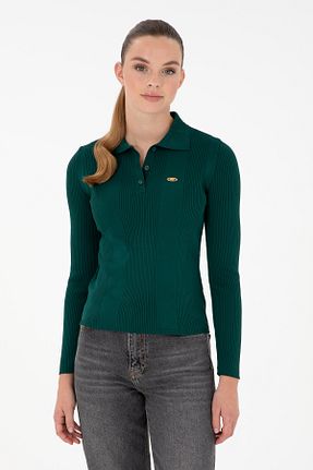 پلیور سبز زنانه ساده U.S. Polo Assn. - کد 884859934