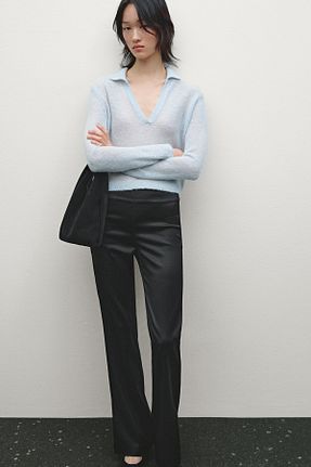 شلوار مشکی زنانه بافتنی Massimo Dutti - کد 884900489