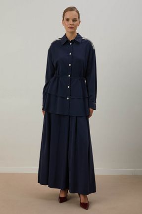 ست بالاتنه و پائین تنه حجاب سرمه ای زنانه رگولار aguaje - کد 884901981