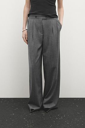 شلوار طوسی زنانه پشمی Massimo Dutti - کد 884900348