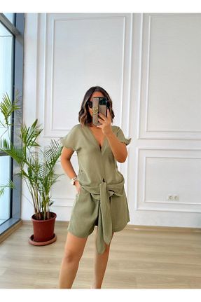 ست بالاتنه و پائین تنه رنگی زنانه کتان kubraozbeybutik - کد 884894358