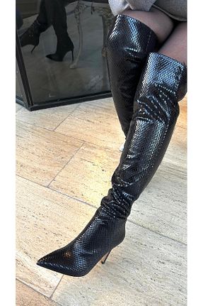 چکمه مشکی زنانه چرم لاکی by emine eren emotion shoes - کد 884906953