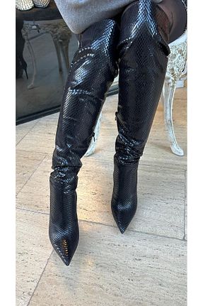 چکمه مشکی زنانه چرم لاکی by emine eren emotion shoes - کد 884906953