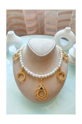 گردنبند جواهر سفید زنانه مروارید TwinsCollection - کد 884918360