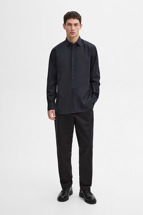 پیراهن سرمه ای مردانه رگولار Massimo Dutti - کد 884902255