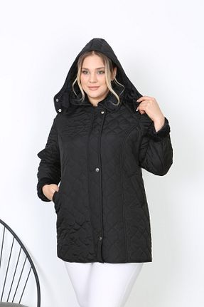 کاپشن سایز بزرگ مشکی زنانه کلاسیک TUTveAL Collection - کد 884928692