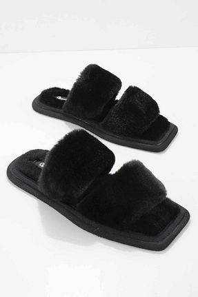 دمپائی خانگی مشکی زنانه پاشنه کوتاه (1 - 4 سانتی متر) Bambi - کد 203700304