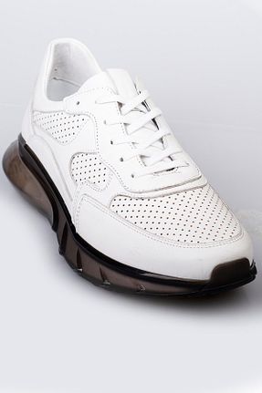 کفش اسنیکر سفید مردانه چرم اصل maximoda - کد 884964047