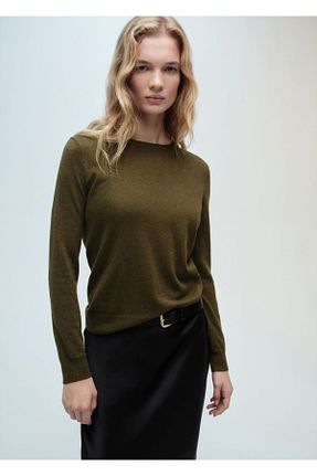 پلیور خاکی زنانه ساده MANGO - کد 884985994
