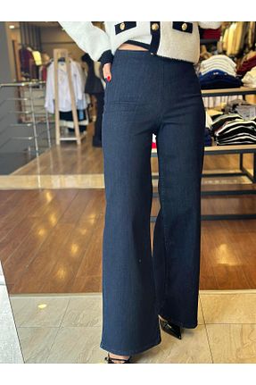 شلوار جین آبی زنانه پاچه گشاد Qutu Butik - کد 884978589