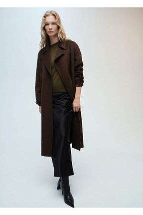 پلیور خاکی زنانه ساده MANGO - کد 884985994