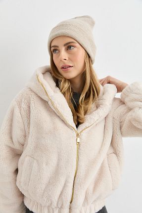 کاپشن نباتی زنانه خز مصنوعی Qutu Butik - کد 885037300