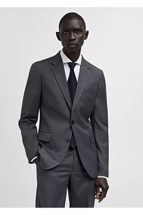 کت طوسی مردانه اسلیم MANGO Man - کد 884972407
