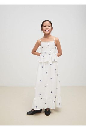 دامن سفید بچه گانه پنبه ای MANGO Kids - کد 885037765