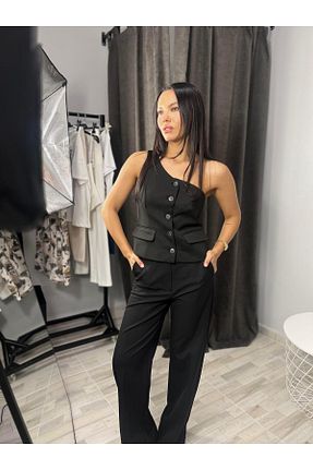 شلوار مشکی زنانه پارچه Qutu Butik - کد 845397043