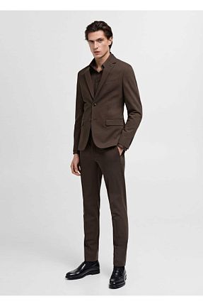 شلوار قهوه ای مردانه پارچه MANGO Man - کد 884986414