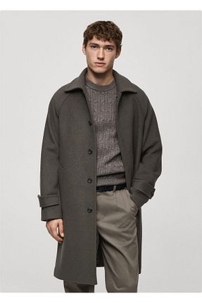 پالتو پشمی خاکی مردانه رگولار MANGO Man - کد 884979688