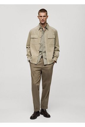 شلوار خاکی مردانه پنبه ای MANGO Man - کد 884968703
