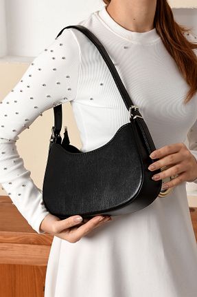 کیف دوشی مشکی زنانه چرم مصنوعی İAMBTŞY - کد 884967594