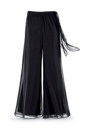 شلوار مشکی زنانه شیفون MERİT FASHION - کد 884951898