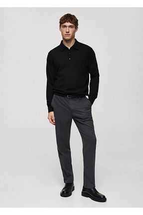 پلیور مشکی مردانه Saç Örgü MANGO Man - کد 884983044