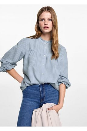 بلوز آبی زنانه رگولار MANGO Teen - کد 884975057