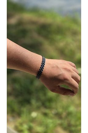 دستبند استیل (فولاد) مشکی مردانه استیل (فولاد) KT AKSESUAR - کد 884976682